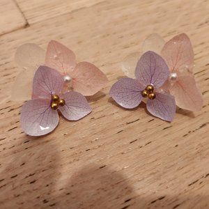 Real Flower Stud Earrings
